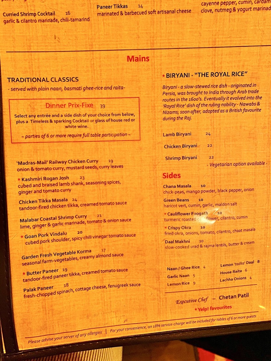 Menu Bombay Bistros - West Village-4