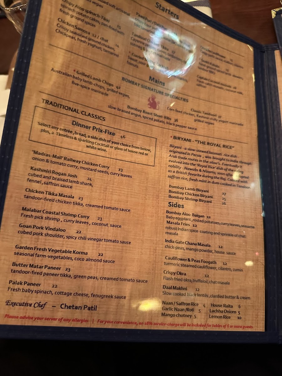 Menu Bombay Bistros - West Village-7